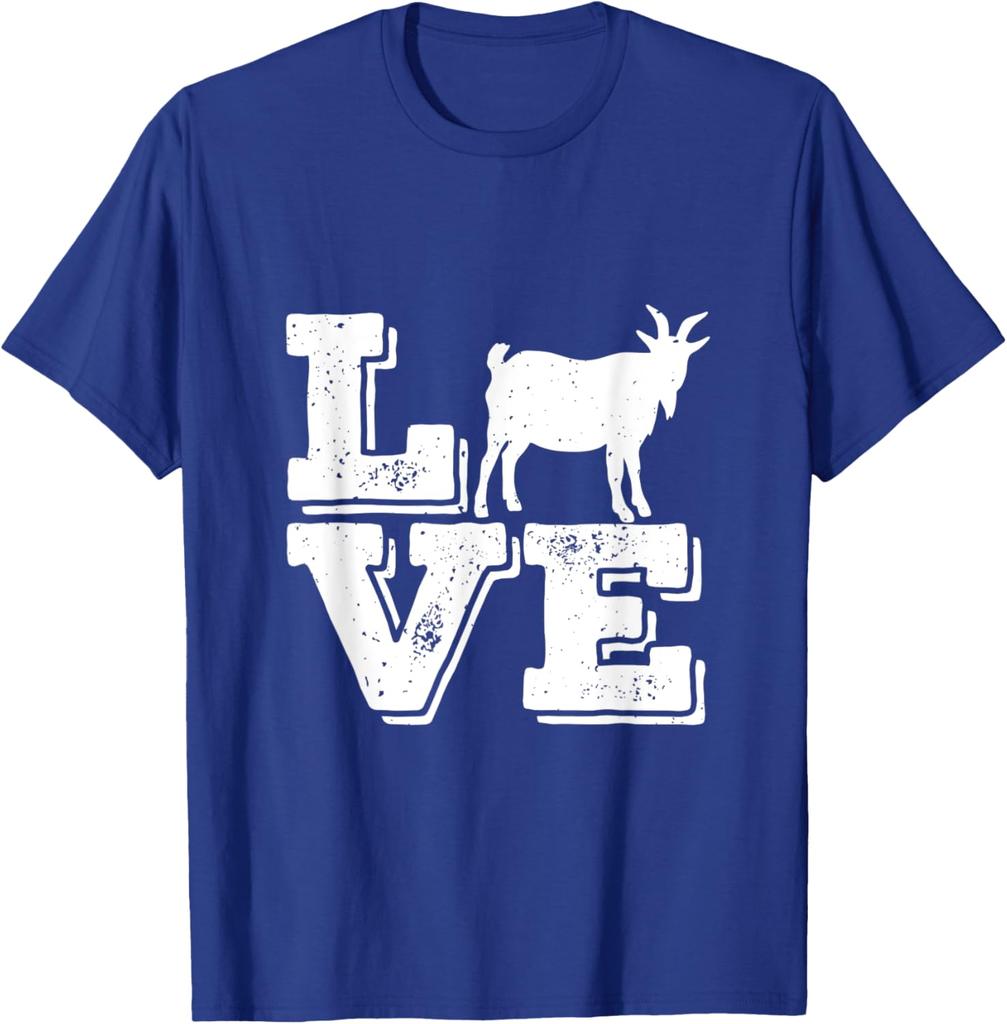 Goat Love Graphic Tee Men Funny Farm Animal Lover Casual Cotton TShirt