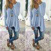 Elegant Plus Size Women Long Sleeve Loose Blouse With Baggy V Neck Tunic T Shirt