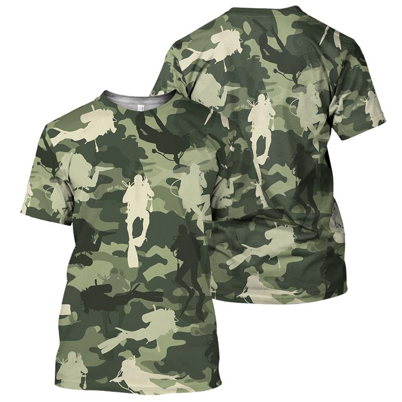 

Forest Camouflage 3D Print T-shirt For Men Casual Short Sleeve Round Neck T Shirt Camo Summer Street Outdoor Sports Loose Tees 4XL