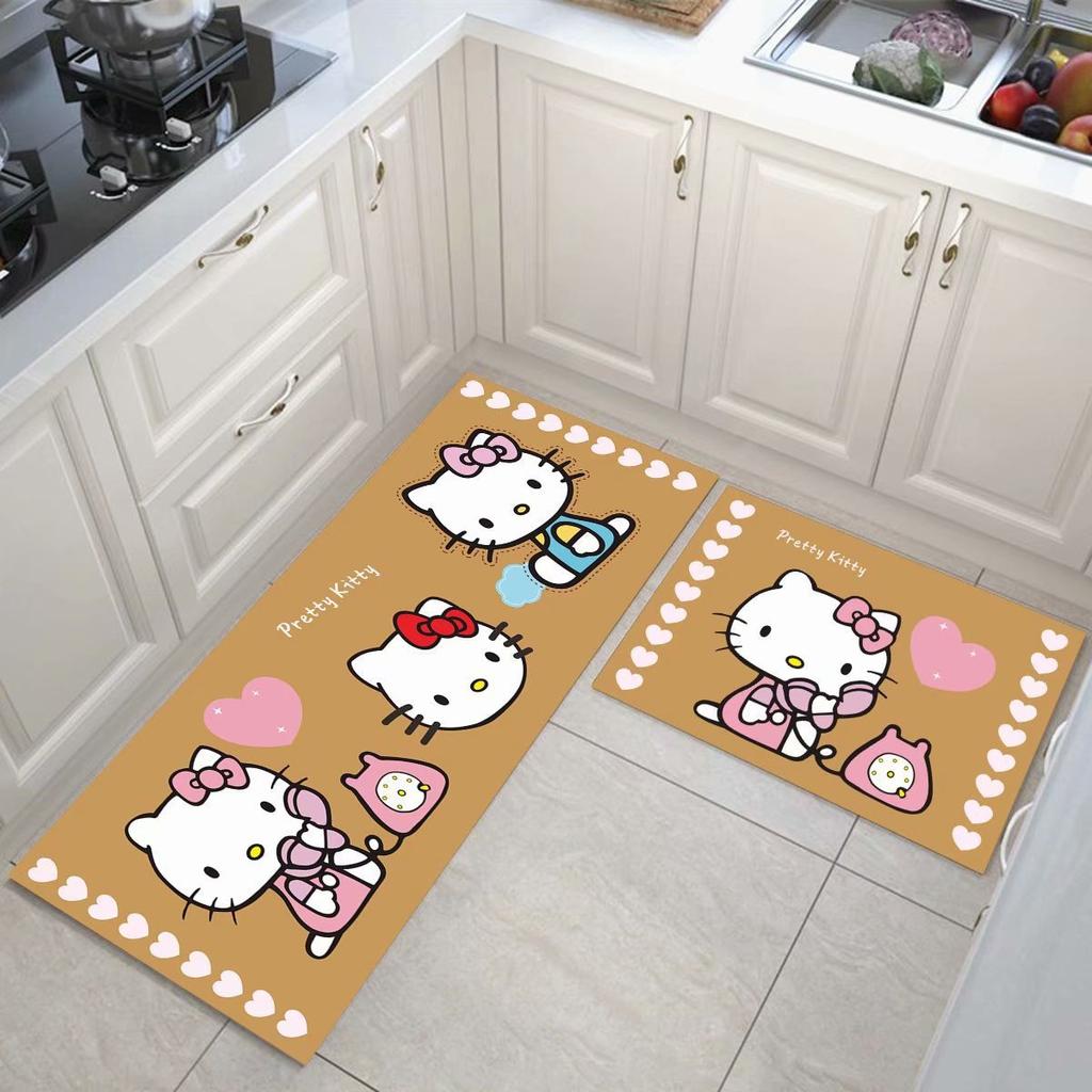 Cartoon Kitchen Floor Mat, Water-Absorbing And Oil-Absorbing Diatom Mud Floor Mat, Wear-Resistant And Dirt-Resistant L-Shaped Floor Mat, Anti-Skid Ma