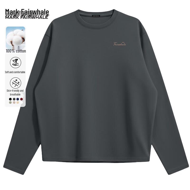 Mark Fairwhale Men's Pure Cotton Loose-fit Long-Sleeve T-Shirt