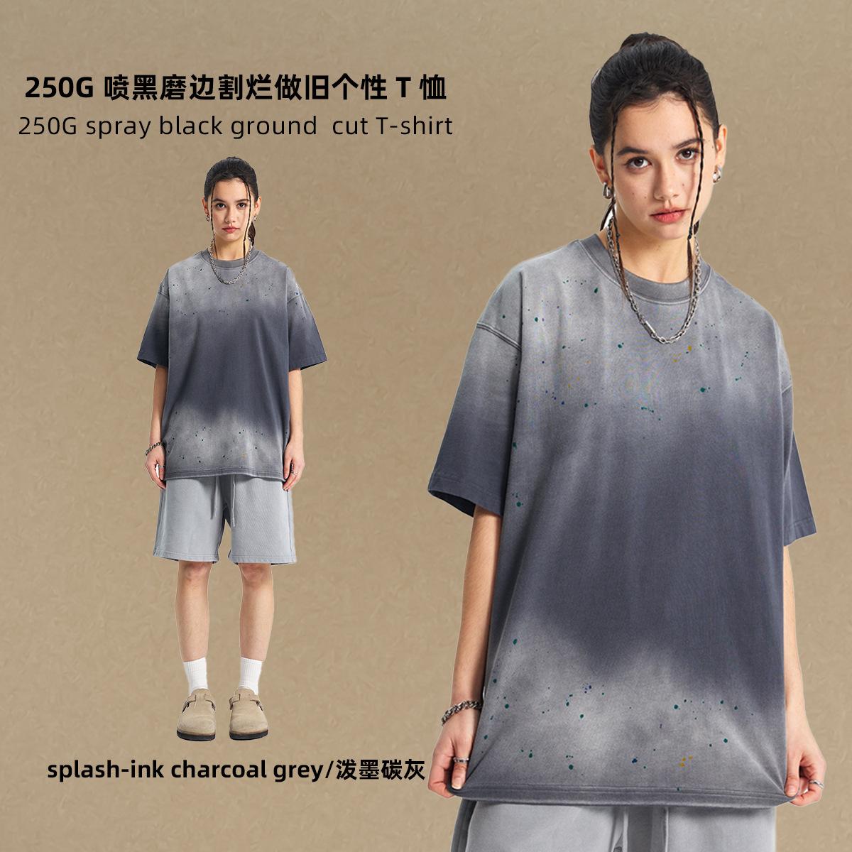 

275 г/м² 100% хлопок стираная футболка с индивидуальным рисунком принт мужские футболки персонализированная футболка M