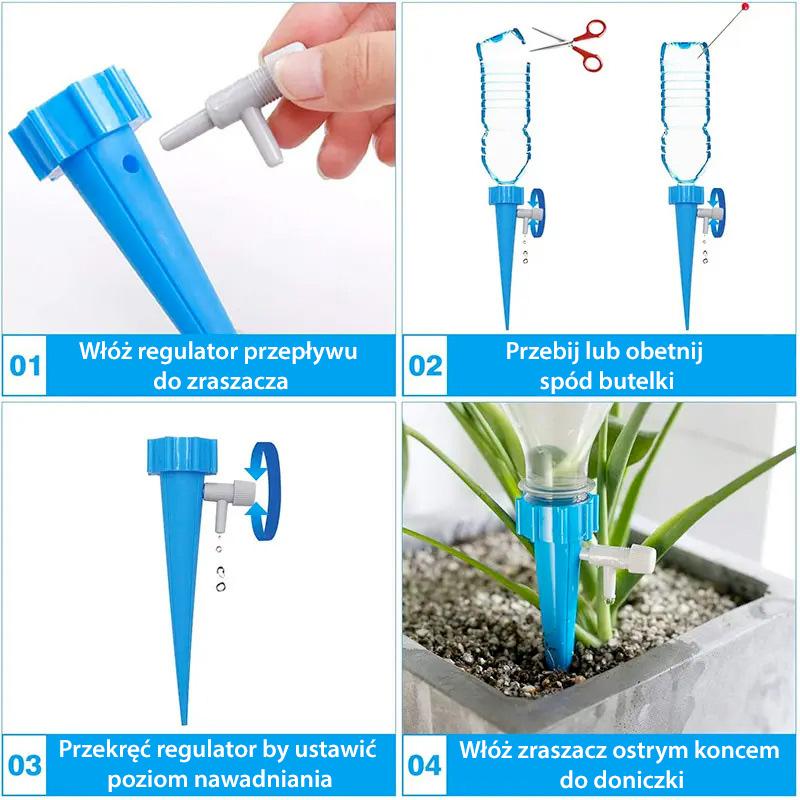 Set Of Plant Waterers For Pet Bottles - 10 Pcs - Drip System, Irrigation For Houseplants And Greenhouses
