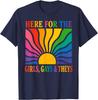 Here for The Girls Gays and Theys Vintage LGBTQ Ally Unisex T-Shirt