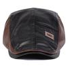 1Piece Men Pu Leather Beret Outdoor Adjustable Sunscreen Leisure Hat Spring Autumn Travel Tourism Beach Vacation