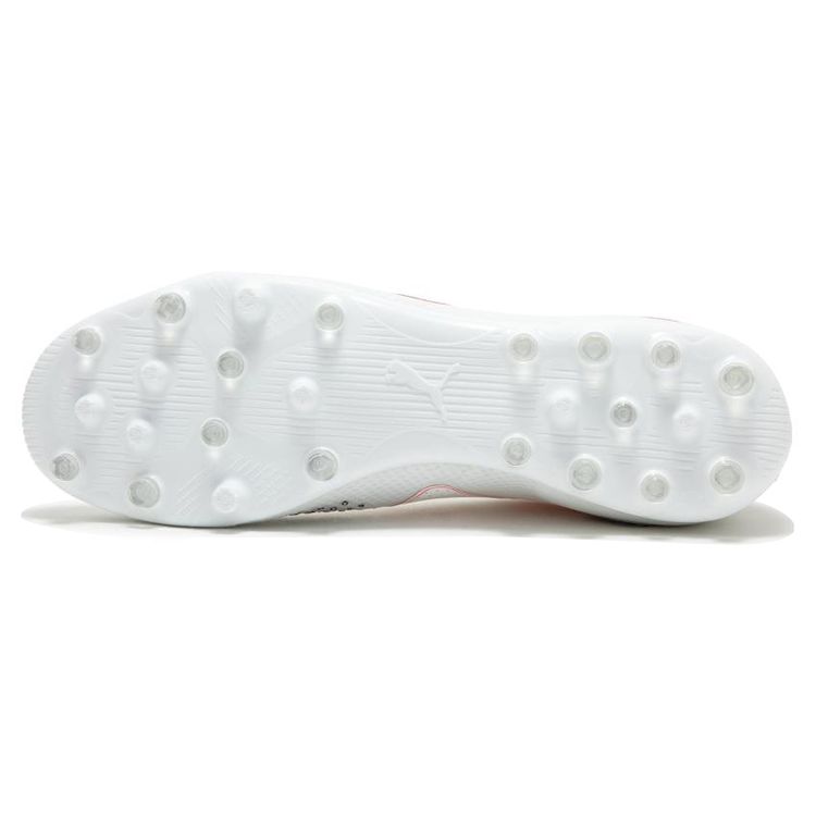 Puma Future Pro Round Toe Comfortable MG (Rubber Short Studs) Artificial Grass Fabric Soccer Shoes Men Soccer Shoes White Pink 107363-01