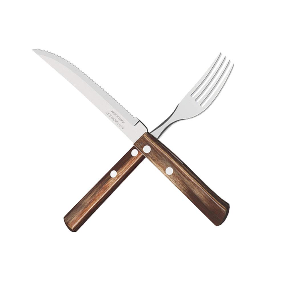 

Tramontina Steak Knife Table Fork Dark Dishwasher Safe Made in Brazil Polywood TRAMONTINA 21100/495 21102/490