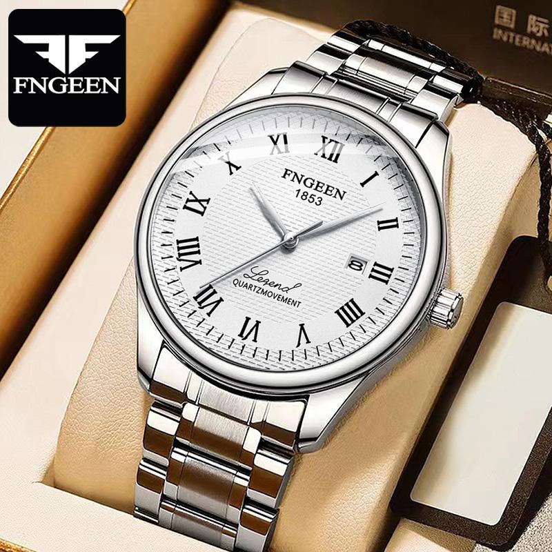 

FNGEEN Мужской кварцевый календарь Водонепроницаемые мужские кварцевые часы