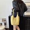 Spacious Oversized Tote Bag For Women 2024 Minimalist Korean Style Soft Pu Shoulder Bag