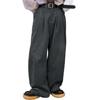 Men's Solid Color Corduroy Trousers Vintage Classic Ribbed Elastic Waist Micro-pleated Daily Pants