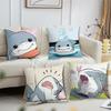 Kawaii SHARK Cushion Cover For Pillow Printing Sofa Decoration Home Car Room Coffee Shop Office Nordic Simplicity