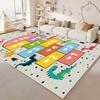 Kids Hopscotch Print Rug Colorful Educational Anti-slip Floor Mat Game Carpet for Toddler Playroom Bedroom Home Decor Children