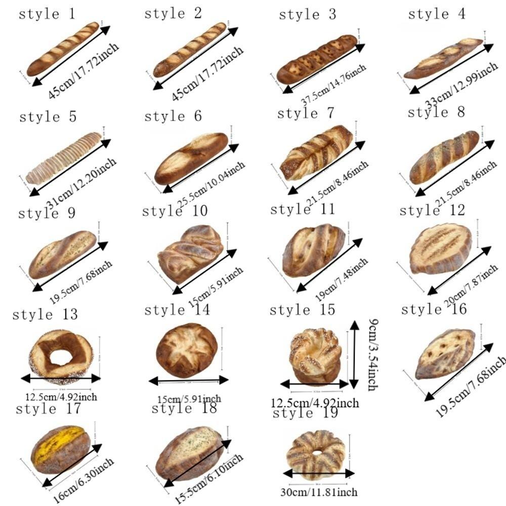 Soft PU Faux Bread Realistic Interesting Imitation French Bread Non-Toxic Decorative Artificial Lye Bread Window Display