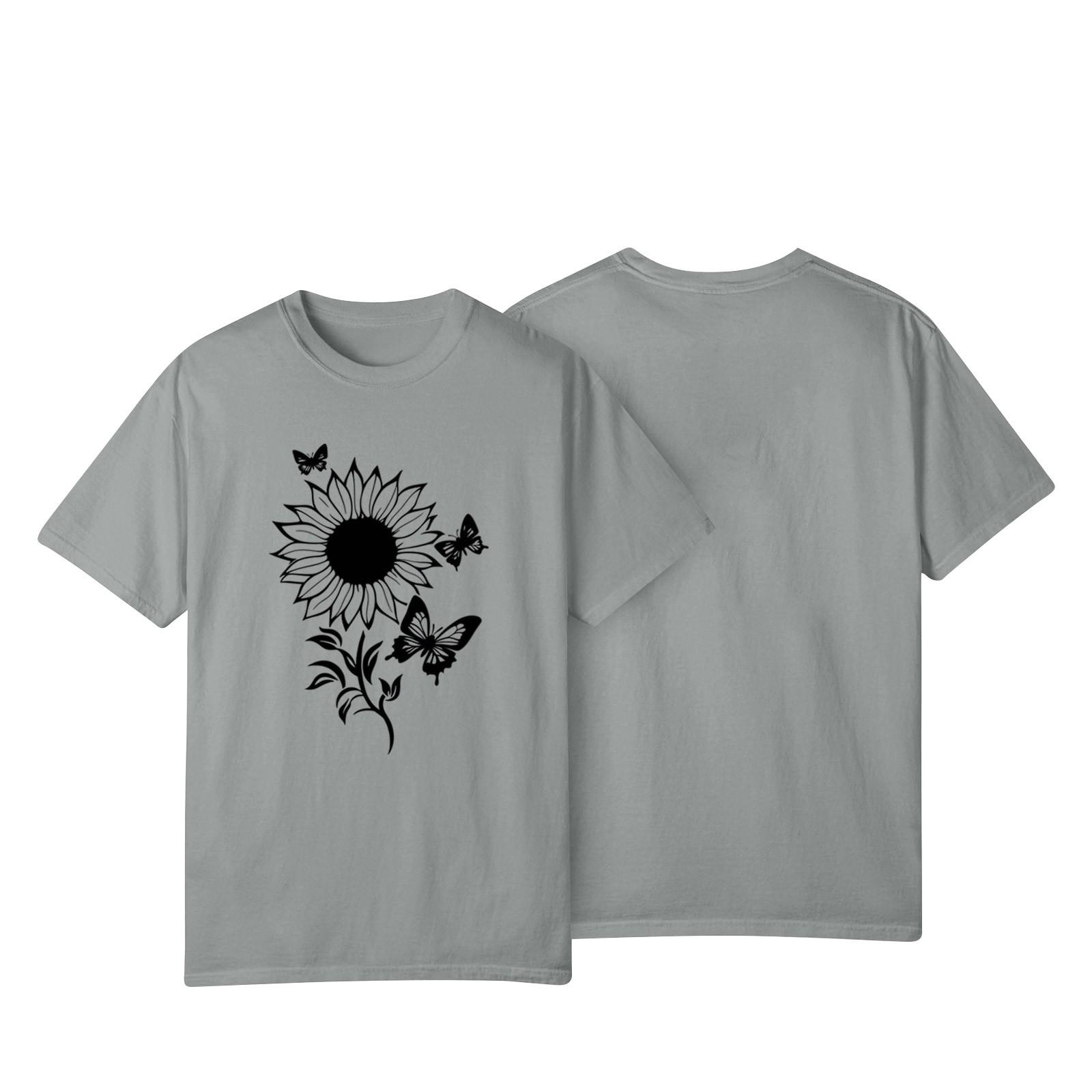 

Женская повседневная футболка с принтом подсолнухов Street Slim Fit с коротким рукавом L