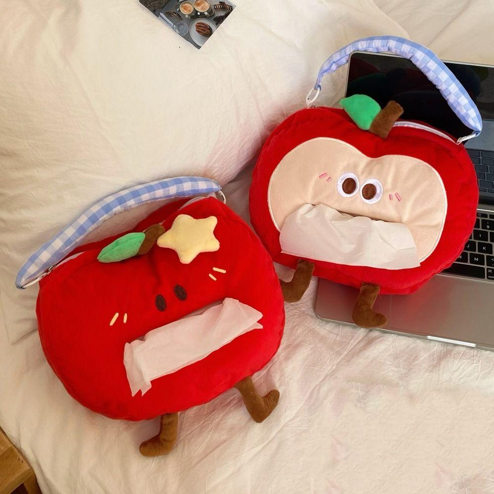 Fruit Shape Hanging Tissue Bag Cartoon Cute Wall Hanging Napkin Dispenser Creative Reusable Portable Tissue Cover Hotel