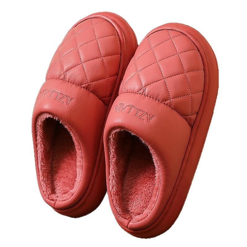 Waterproof and Anti-slip Cotton Shoes, Thick-soled Cotton Slippers for Indoor Warmth