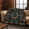 Bohemian Mandala Geometric Flower Flannel Blanket Soft Warm Blanket for Bedroom Room Living Room Bed Travel Camping Picnic Gift
