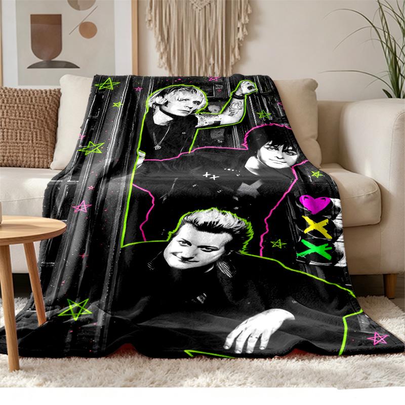 Green Day Weiches und bequemes Flanell Geeignet für Sofas Wohnzimmer Outdoor-Camping Reisen und auch ein tolles Jubiläumsgeschenk
