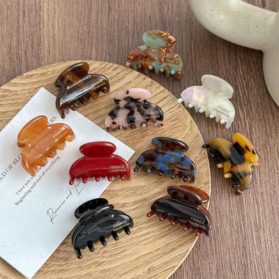 Elegant Shark Clip Leopard Print Small Hair Clip Fashion Acetate Leopard Hair Claw  Styling Tool