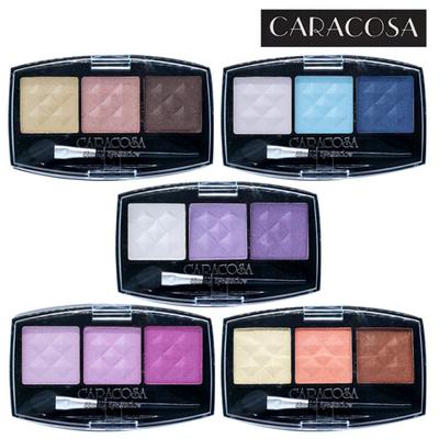 Caracosa Shining 3-color Eyeshadow with 3g Sponge Tip, 301_flower Pink, 1 Pc.