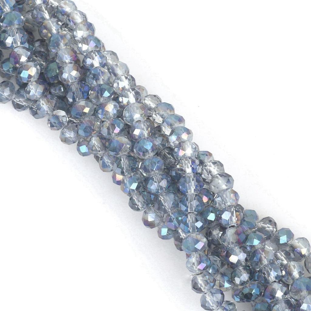 4mm Iridescent Glass Crystal Wheel Beads - Faceted Loose Abacus Beads for DIY Projects