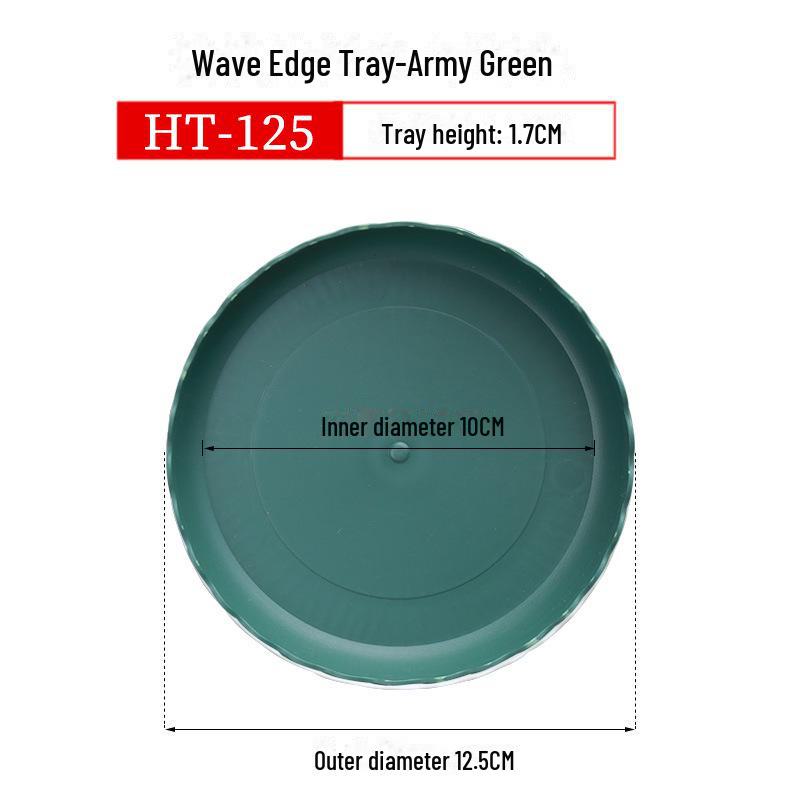 Round Plastic Lace Flower Pot Tray with Wheels