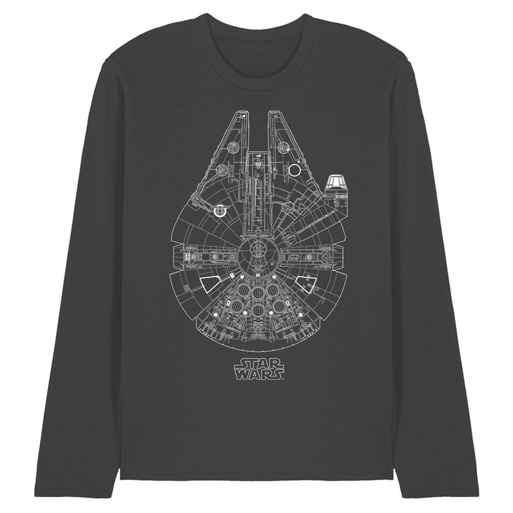 Star Wars Unisex Adult Millenium Lines Long-Sleeved T-Shirt