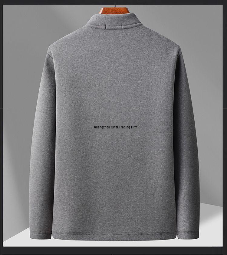 Winter Velvet Thickened Set for Middle-aged and Elderly Men: Dad's Cardigan and Grandpa's Warm Cotton Underwear