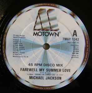 

12inch Record MICHAEL JACKSON - Farewell My Summer Love / Call On M TMGT1342 Motown 1984 UK Soul/Funk Used