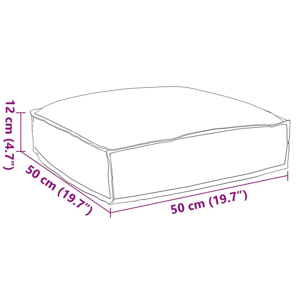 Cream Cushion 50 X 50 X 12 Cm Oxford Fabric