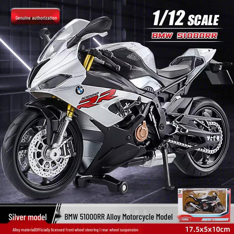 Alloy 1:10 BMW S1000RR Motorcycle Model with Sound and Light Features