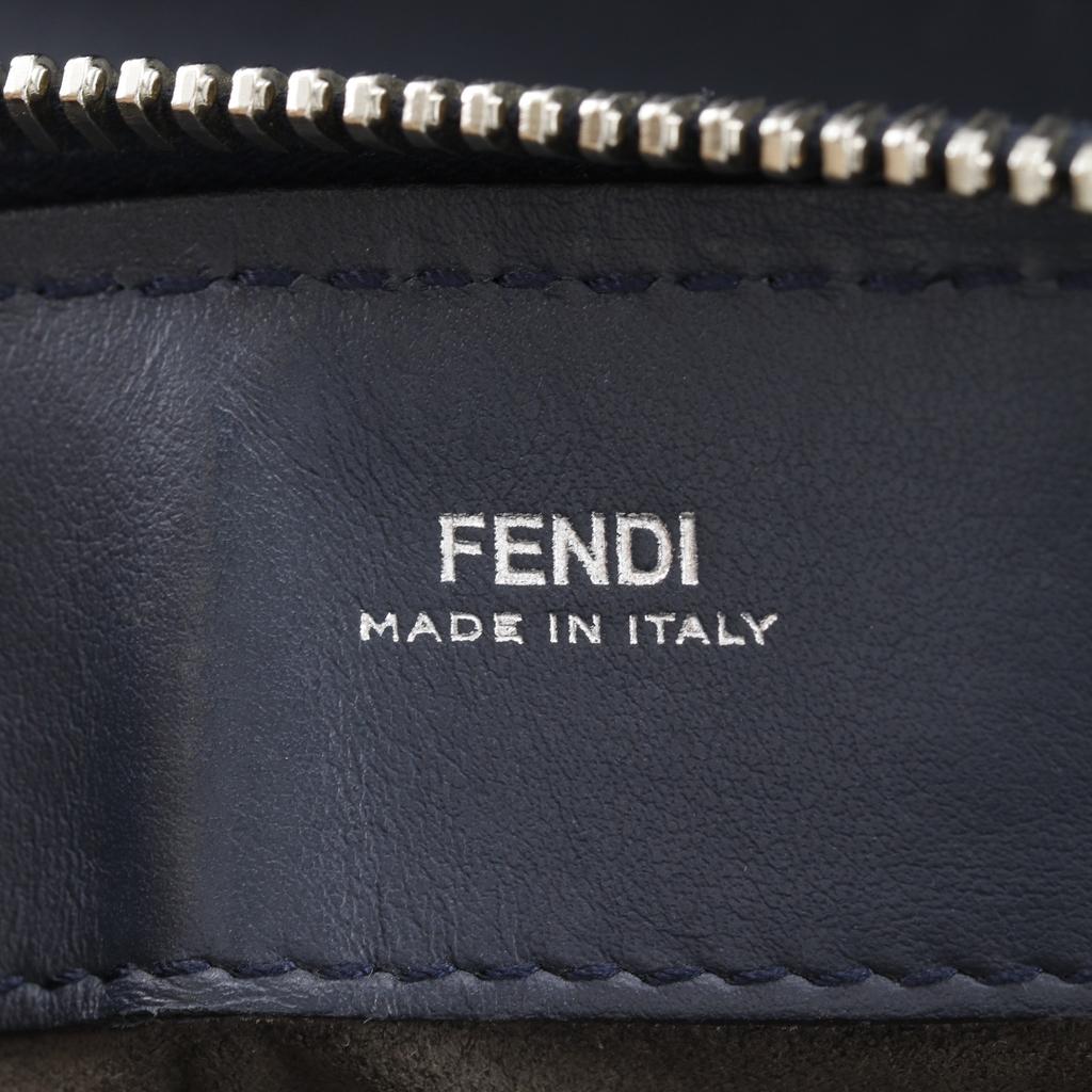 FENDI Dot com Handbag 2WAYShoulder Navy blue Calfskin Women Used