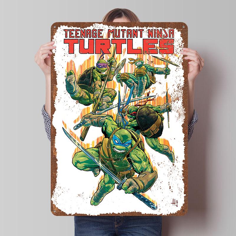 TMNT Tinplate Posters Customizable Wall Art Retro Vintage Metal Tin Signs for Bedroom Decoration Gaming Home Decor Accessories