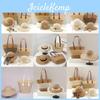 Straw Hat And Bag Set With Sun Protection For Outdoor Travel Casual Summer Adults