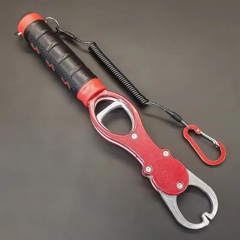 Fishing Lip Gripper Fish Plier Hand Grip Portable Aluminum Alloy Fishing Grip Hook Gripper With Weight Scale Fishing Accessories