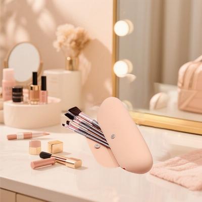 1Pc Portable Dustproof Makeup Organizer, Silicone Cosmetic Organizer Bag, Dustproof Makeup Brush Carrying Case
