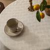 Fabric Round Table Cloth Cotton And Linen High-End Stall Dining Table Cloth Ins Style Coffee Table Cover Tablecloth Japanese High-Value