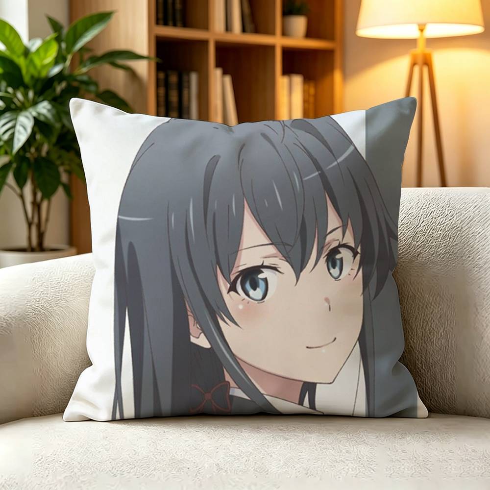 YYukino Yukinoshita My Teen Romantic Comedy SNAFU Pillow Case Square DoubleSided Sofa Cushion Cover Bedroom Bedside Pillow