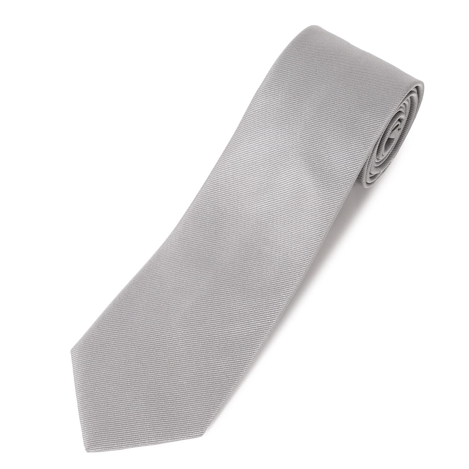 EMPORIO ARMANI tie AR001 WhiteSilverGray (AR001-07 Silver Woven diagonal stripe 8P49900017) [Used]