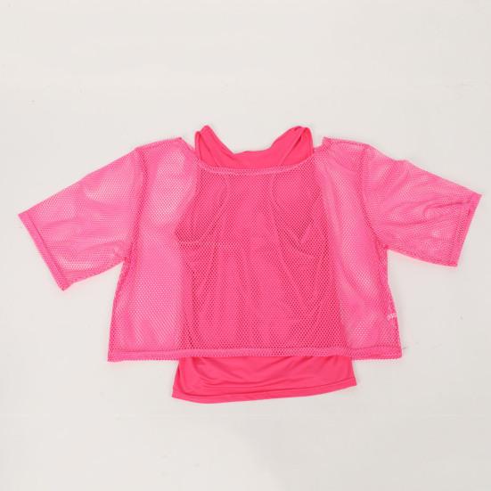 2 bucăți/set de acoperire pentru vestă, culoare solidă, cu mânecă scurtă, cu umăr, set de plasă pentru acoperire, cu gâtul în formă de O, vestă fără mâneci