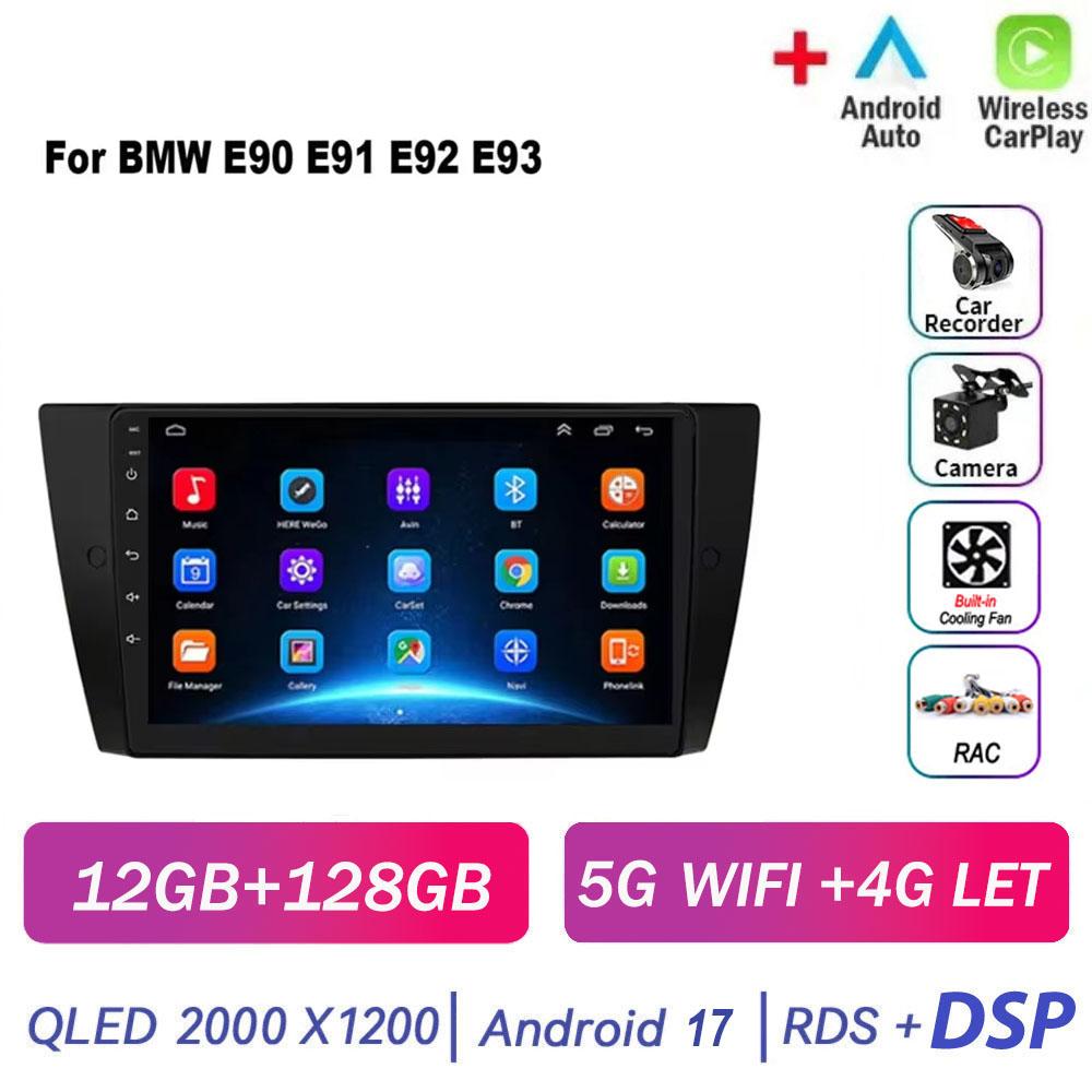 Autoradio multimédia Android 17 pour BMW E90 E91 E92 E93 Série 3, Navigation GPS, Stéréo Audio, Unité centrale 1 Din 2DIN sans lecteur DVD