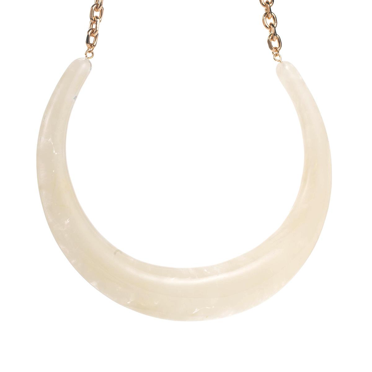 

Retro exaggerated geometric smudge resin collar, autumn and winter Maillard style handmade exquisite ring necklace белый