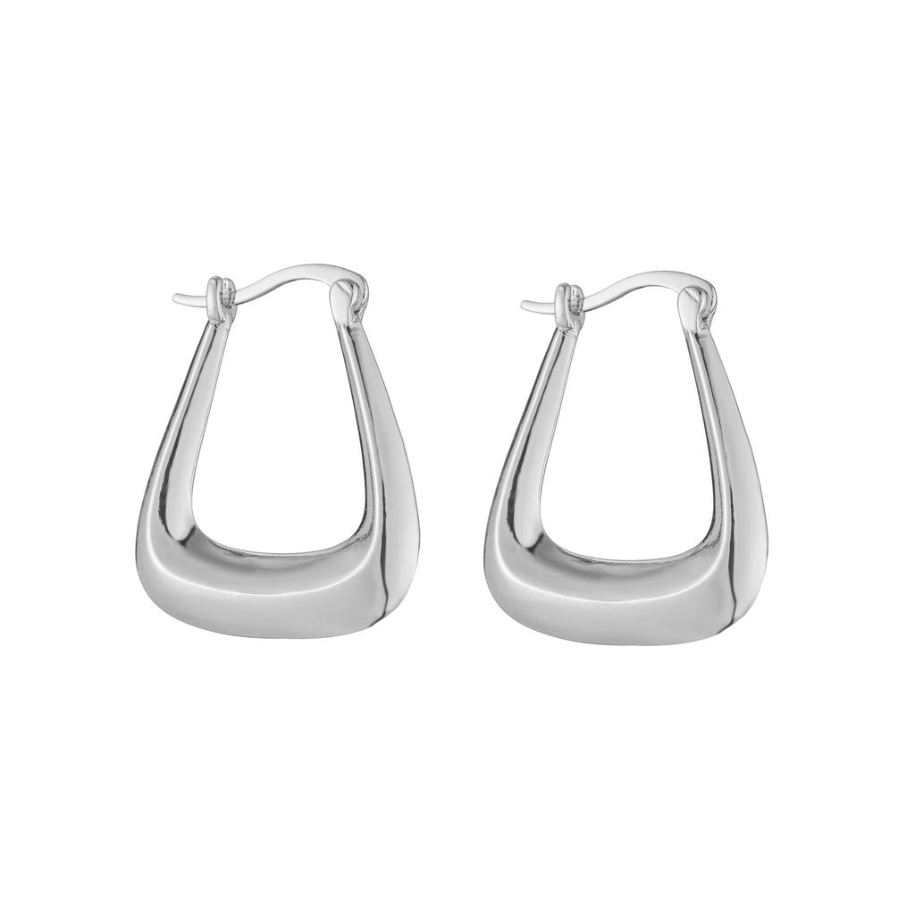 HECHENG,Punk Gold Plated Brass Earrings, Chunky Hoops for Women, Vintage Geometric Ear Buckle