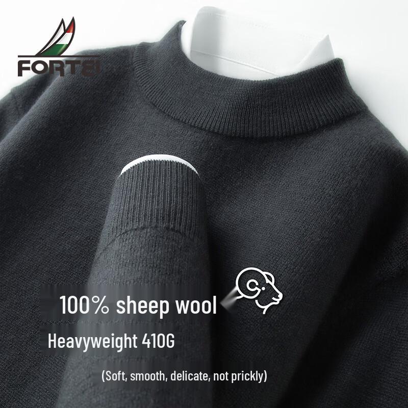 Men's 100% Merino Wool Half-High Collar Sweater