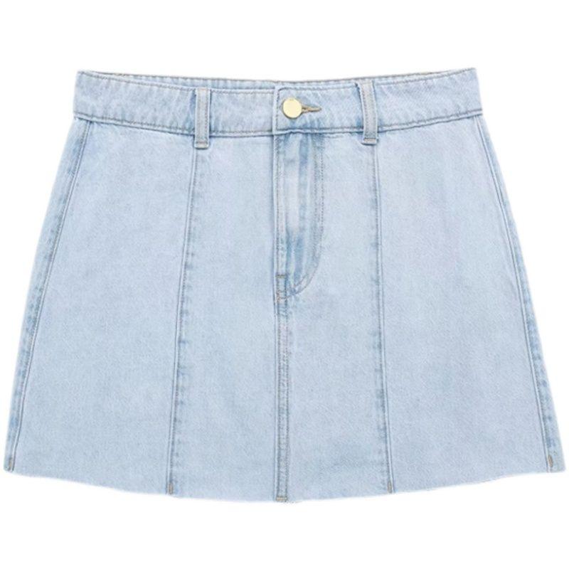 

Fashion Spring and Summer New Arrival A- line Style Slim Looking Easiest for Match Stylish Denim Skirt Skirt 1416039 Light blue L