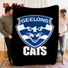 Geelong Cats 2D Flat Pattern Flannel Blanket High quality All Seasons Warmth and Comfort Perfect for Christmas Gifts.