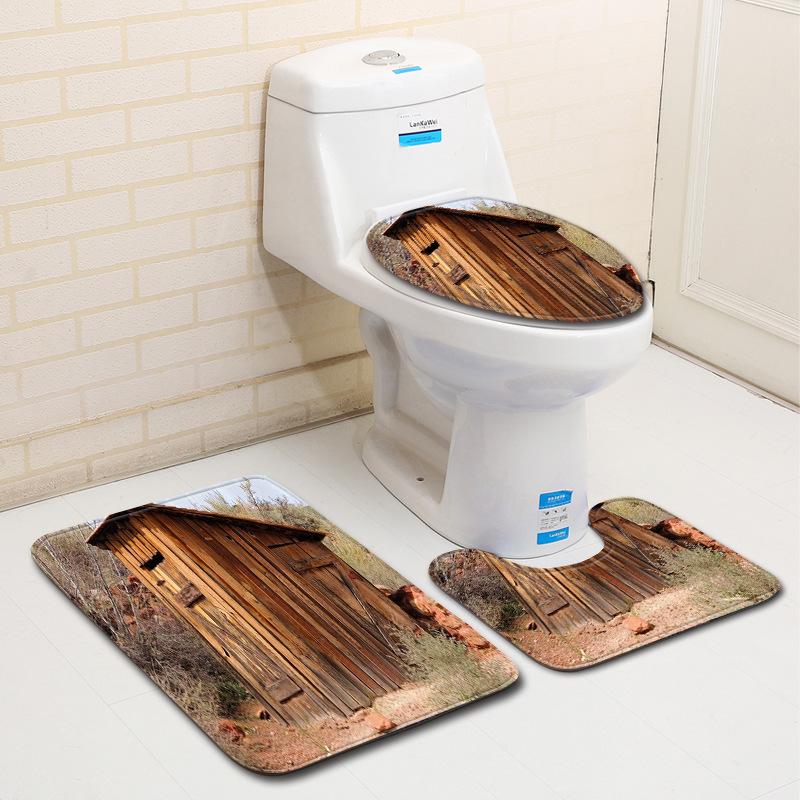 Heißverkaufende Toilette Dreiteilige Bodenmatte Türvorleger Badezimmerteppich Rutschfest Praktischer Türvorleger