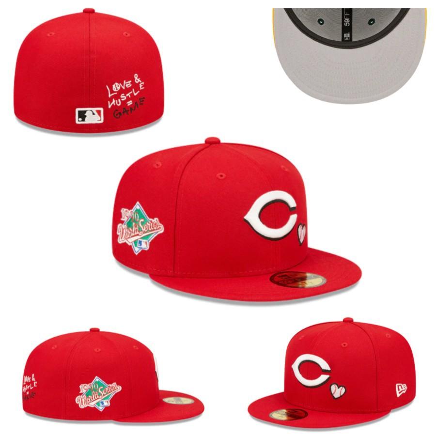 Cincinnati Red, Side Label, Team Size Cap, Closed Cap, Baseball Cap, Sun Hat, Embroidered Cap