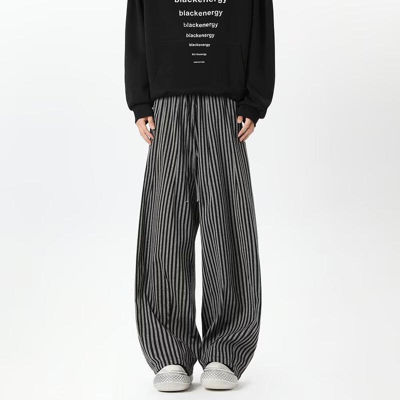 

JYL Унисекс Прямые Брюки Американская Полоса Весна Ленивые Свободные Bootcut В Пол Длины Брюки XL амарантовый