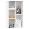 VidaXL Bookcase 5 Shelves 50x25x80 Cm, Reconstituted Wood, White, Modern Style, Sideboard or Office Shelf, 800162